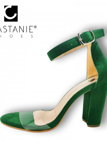 falso flaco Ambigüedad CASTANIE shoes | Zapatilla Tacón Grueso con Mica Verde